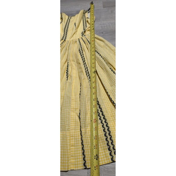 Vintage Ilene Ricky 1950s 1960s Party Dress Full Yellow Gingham Sleeveless - Picture 10 of 13